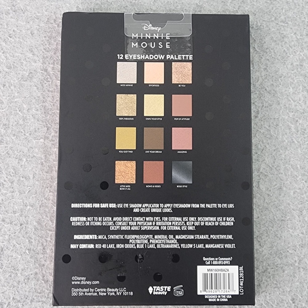 Disney Minnie Mouse 12 Color Eyeshadow Palette With Decorative Mirror - Picture 7 of 9